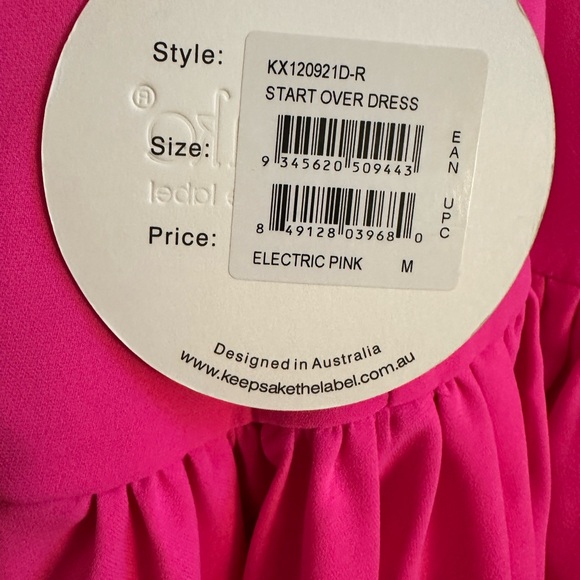 NWT Keepsake The Label Electric Pink Mini Dress - Picture 5 of 5